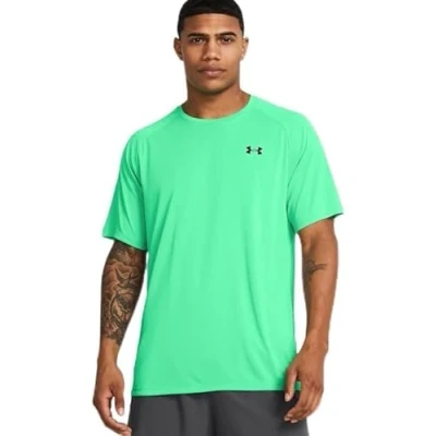 Image of Under Armour Men&#039;s Tech 2.0 Short Sleeve T Shirt, (300) Vapor Green / Black, Large