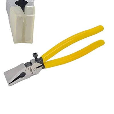 Image of KATSU Glass Breaking Running Pliers 200mm, Heavy Duty Flat Nose Cutting Tool for Stained Glass, Mosaics, Fusing, 347247