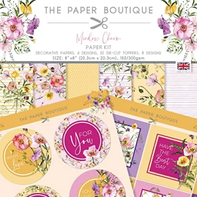 Image of Creative World of Crafts Boutique Meadow Charm Paper Kit, Multicoloured, 8 x inches