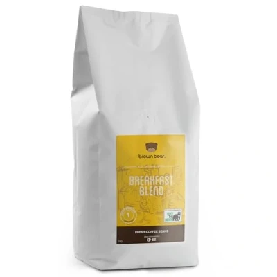 Image of Light Roast Coffee Beans 1kg Brown Bear Breakfast Blend Suitable For All Machines Donation to Free The Bears