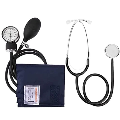 Image of Leomix Manual Blood Pressure Cuff Kit, Professional Aneroid Sphygmomanometer with Carrying Case Universal Adult Sized Cuff, Monitor Set Stethoscope, Black