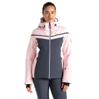 Image of Dare 2b Women&#039;s Water repellent Flurry Ski Jacket Rose Pink Grey, Size: 24