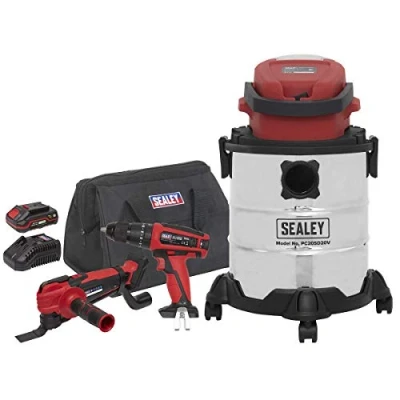 Image of Sealey 3 x 20V SV20 Series Tool Vac Combo 2 Batteries