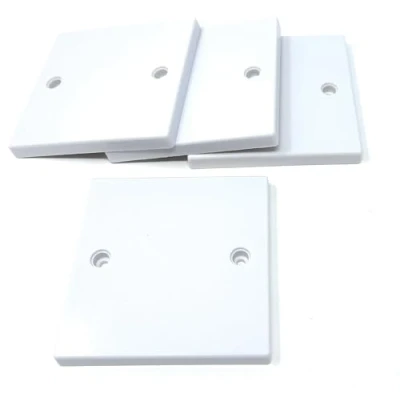 Image of 4Pcs Single Blanking Plate Cover for Electrical Sockets Back Box White Finish, With Screws (86mm x 86mm)