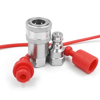 Image of 1/4&quot; NPT Thread ISO A Hydraulic Quick Connect Coupling Coupler with Dust Caps