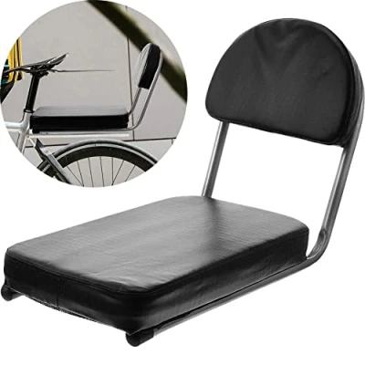 Image of Wudaizhi Bicycle Back Seat with Backrest Cycling Bike Rear Rack Pu Leather Soft Cushion for Children and Adults