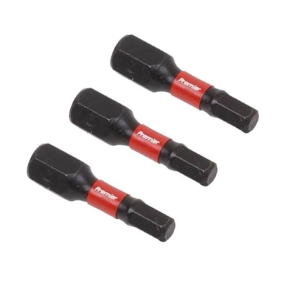 Image of Sealey Premier Hex 4mm Impact Power Tool Bits 25mm 3pc