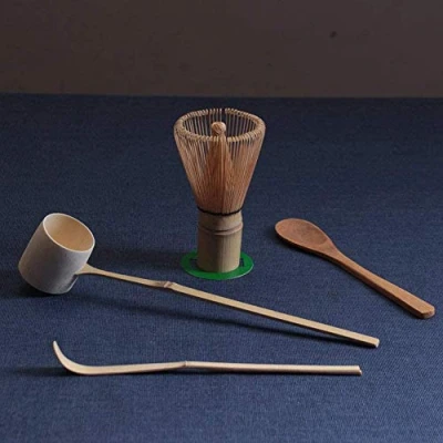 Image of ausuky Bamboo Matcha Whisk Set Tea Tools 4 Pcs,Tea Whisk,Scoop, Spoon
