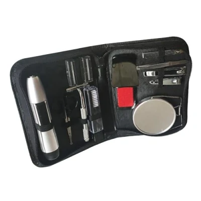 Image of InGenious 10 Piece Mens Grooming Kit with Battery Powered Nose Hair Trimmer