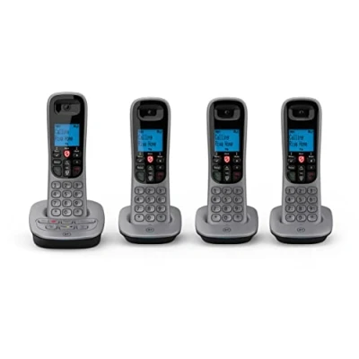 Image of BT 7660 Cordless Landline House Phone, Nuisance Call Blocker, Block Button, Answer Machine, Quad Handset Pack