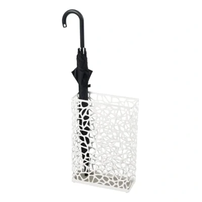 Image of Yamazaki Umbrella Stand, Metal Wood Alloy Steel, White, One Size