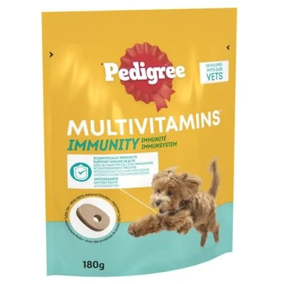 Image of Pedigree Multivitamins Immunity, 180 Soft Chew Supplements for Dogs, 6 x 180g, with Natural Chicken, Treats to Support Immune Health