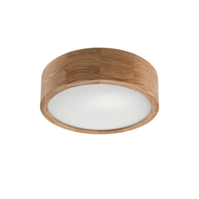 Image of Round Cylindrical Ceiling Light Oak, 1x E27
