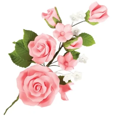 Image of Culpitt Pink Rose Sugar Flower Wedding Cake Decoration Gum Paste