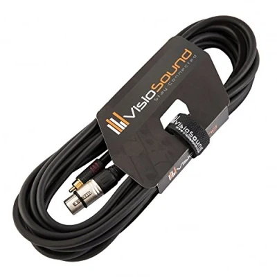 Image of Female XLR to Single RCA Gold Phono Plug Audio Lead/Signal/Patch Cable 6m