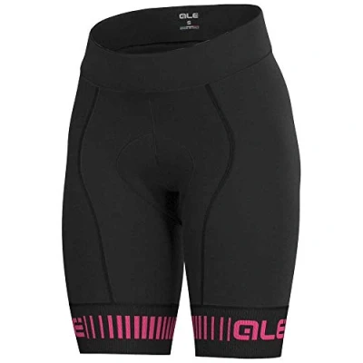 Image of Alé Cycling Women&#039;s PRR Strada Shorts, Black/Fluo Pink, 3XL