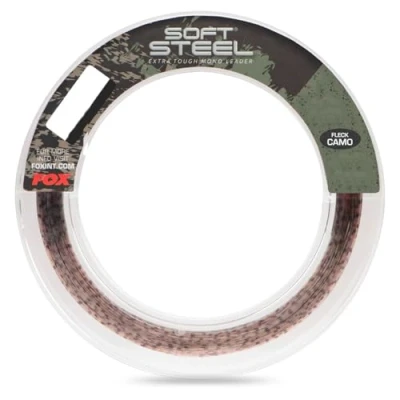 Image of Fox Soft Steel Fleck Camo Leader 0.50mm/15.9kg (100m) Carp hooklink material