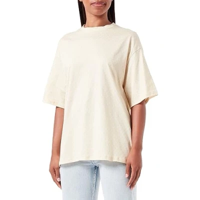 Image of United Colors of Benetton Women&#039;s T Shirt 3xjyd1052, Beige Striped Cream White 67r, XS