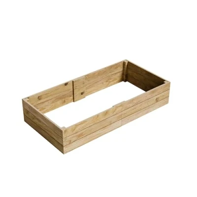 Image of Gro Garden Products Wooden Raised Bed 120cm L x 240cm W 76cm H Large Planters for Vegetables, Herbs, or Flowers Trough Planter Box with FSC Tanalised Timber