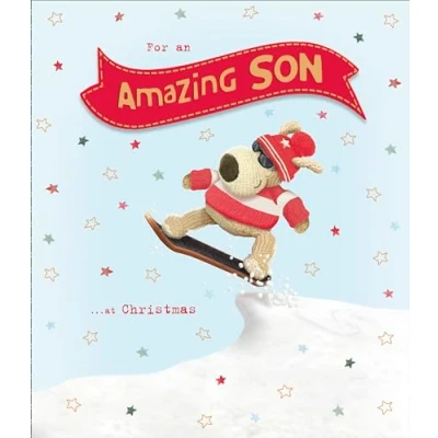 Image of Boofle Amazing Snowboarding Son Christmas Greeting Card Cute Xmas Cards 742522