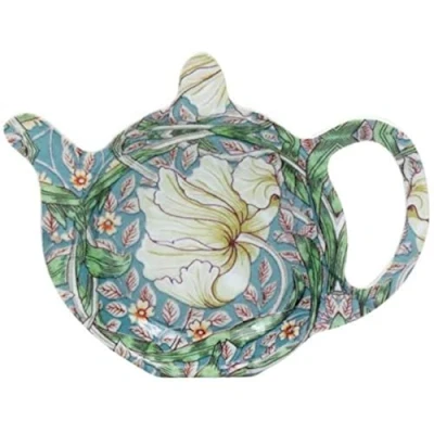 Image of William Morris Pimpernel Floral Design Melamine Tea Bag Tidy Coaster