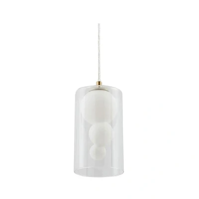 Image of Lindby pendant light Kupla, opal/clear, glass, 1 bulb, G9