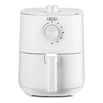 Image of BELLA 3 L Manual Air Fryer Oven and 5 in 1 Multicooker with Removable Nonstick Dishwasher Safe Crisping Tray Basket, 1400 Watt Heating System, Matte White