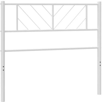 Image of vidaXL Metal Headboard for Bed Powder Coated Steel, Classic White, Ideal Back Support, Suitable 100cm wide Mattress Easy Assembly Required