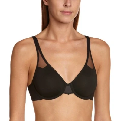 Image of Wacoal Women&#039;s PLUME Plain Seamless Everyday Bra, Black (Noir), 34C (Manufacturer Size: 90C)