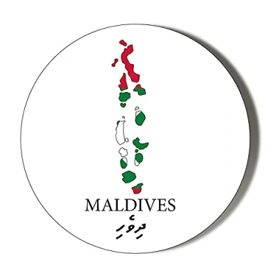 Image of MALDIVES FLAG MAPPED 38mm Round Fridge Magnet