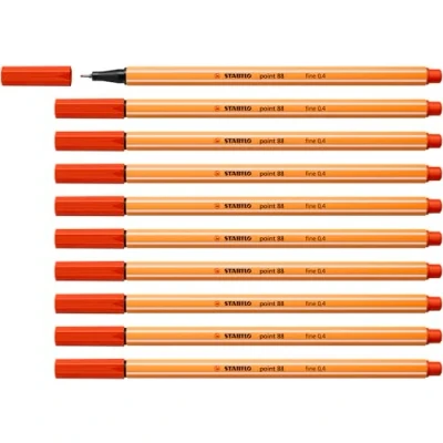 Image of Fineliner STABILO point 88 Pack of 10 Red