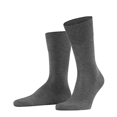 Image of FALKE Men&#039;s Tiago M SO Fil D&#039;Écosse Cotton Plain 1 Pair Socks, Grey (Steel Melange 3165) new eco friendly, 5.5 6.5