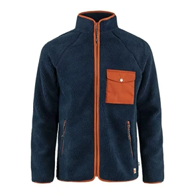 Image of Fjallraven 84158 560 215 Vardag Pile Fleece M/Vardag M Sweatshirt Men&#039;s Navy Autumn Leaf Size XXL