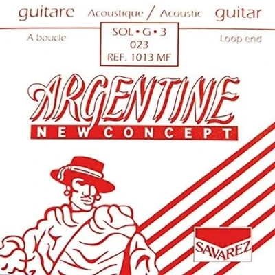 Image of Savarez single string for acoustic guitar Argentine G3 .023 Light 1013MF with loop end (from set 1510MF)