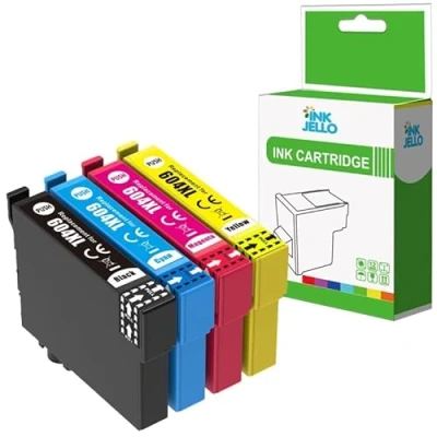 Image of Inkjello Ink Cartridge For Use in Epson XP 2200 2205 3200 3205 4200 4205 WorkForce WF 2910DWF 2930DWF 2935DWF 2950DWF Black Cyan Magenta Yellow 604XL (4 Pack)