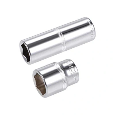 Image of 3/8 inch Drive 15 mm 6 Socket Shallow and Deep Set Cr V Steel 2 Pcs