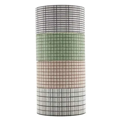 Image of ZMLSED Colorful Grid Washi Tapes Set,4 Rolls Basic Collection Decoration 20mm Wide Japanese Masking Decorative for Bullet Journal Planners DIY Crafts Arts Scrapbooking Adhesive