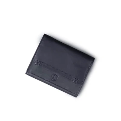 Image of Lakeland Leather Mens Tri fold Stitch Detail Wallet in Black