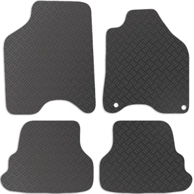 Image of Carsio Rubber Car Mats For VW Lupo 38cm spacing 2 Clips 1999 2005 Tailored Fit Floor Mat Set Complete Accessory Black Custom Fitted All Weather &amp; Heavy Duty, Anti Slip Backing with
