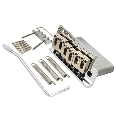 Image of Wilkinson WOV04 54mm(2 1/8 inch) Tremolo Bridge 6 Screw for Squier/Mexico Fender/MIJ Strat Electric Guitar, Chrome