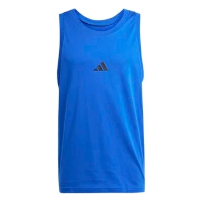 Image of adidas Men&#039;s Essentials Small Logo Single Jersey Tank TOP, Team Royal Blue/Black, L