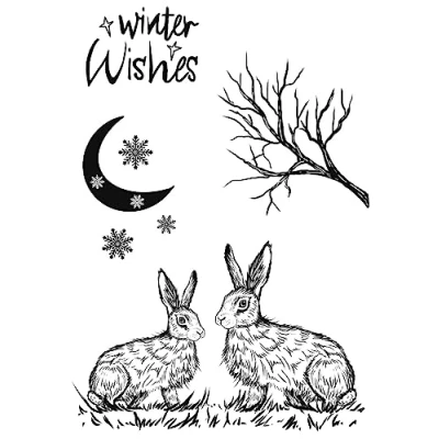 Image of Creative Expressions Designer Boutique Stamp Set Moonlit Hares