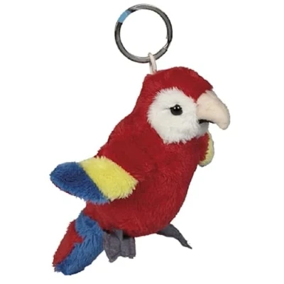 Image of Ravensden Soft Toy Plush Scarlet Macaw Keyring 10cm