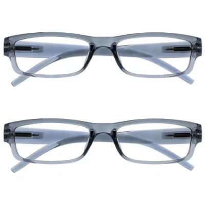 Image of OPULIZE, Reading Glasses Grey Lightweight Comfortable Readers Value 2 Pack Mens Womens RR32 7 +2.50
