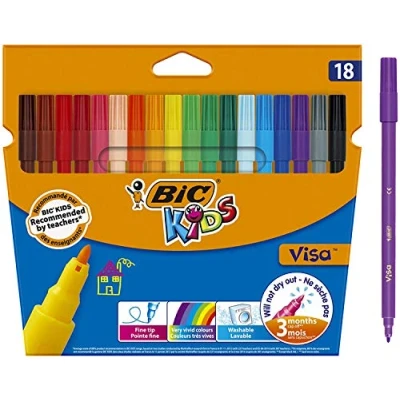Image of BIC Kids Visa Colouring Pens 18 Pack