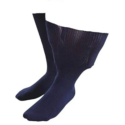 Image of Sock Shop Iomi Footnurse Mens &amp; Womens Unisex Extra Wide Soft Cotton Oedema Socks for Swollen Feet (4 7 UK (37 42 eur), Navy)