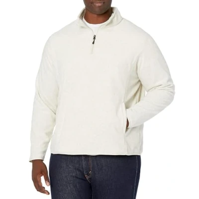 Image of Amazon Essentials Men&#039;s Quarter Zip Polar Fleece Jacket, Oatmeal Heather, S