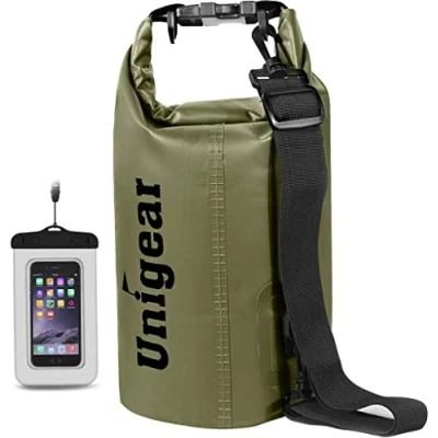 Image of Unigear Waterproof Dry Bag with Phone Case and Adjustable Long Shoulder Strap for Boating, Kayaking, Fishing, Rafting, Swimming, Camping, Snowboarding 2L/5L/10L/20L/30L/40L