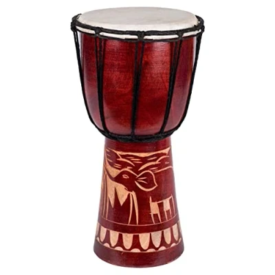 Image of 60 cm large djembe drum bongo elephant brown fair trade top sound