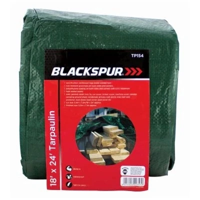 Image of Green 18ft x 24ft Waterproof Tarpaulin By Blackspur